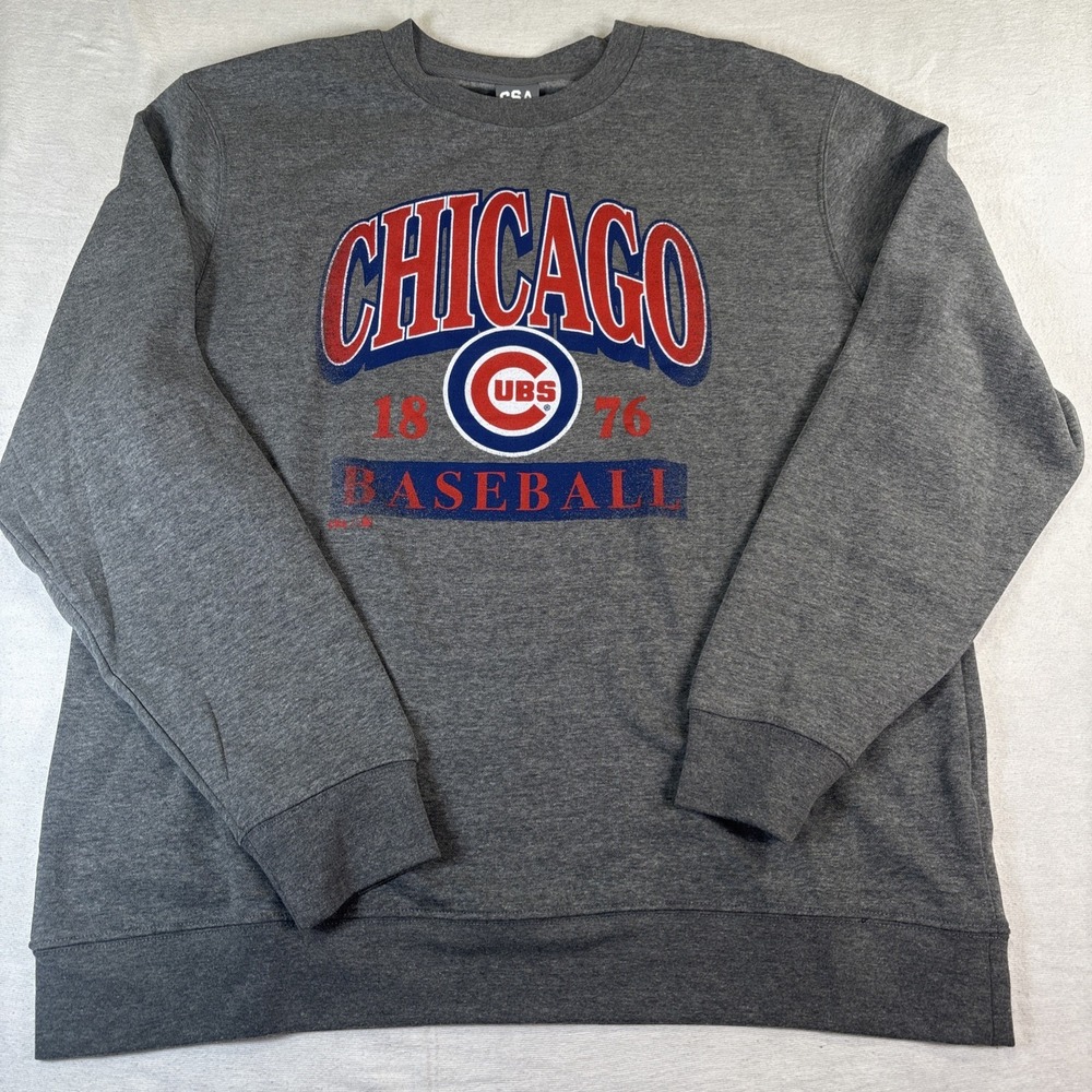 Chicago Cubs Men's Crew Neck Long Sleeve Pullover Sweatshirt XL